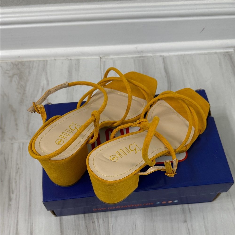 Rouge Helium Mustard Strappy Sandals